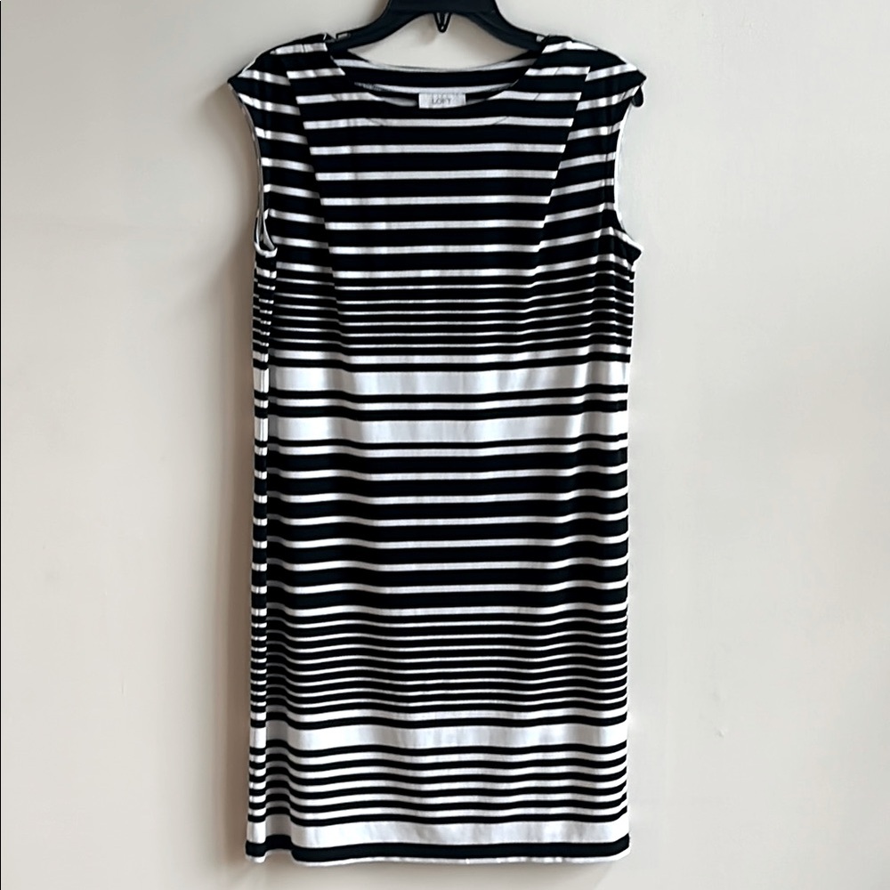Black and White Striped Dress Small